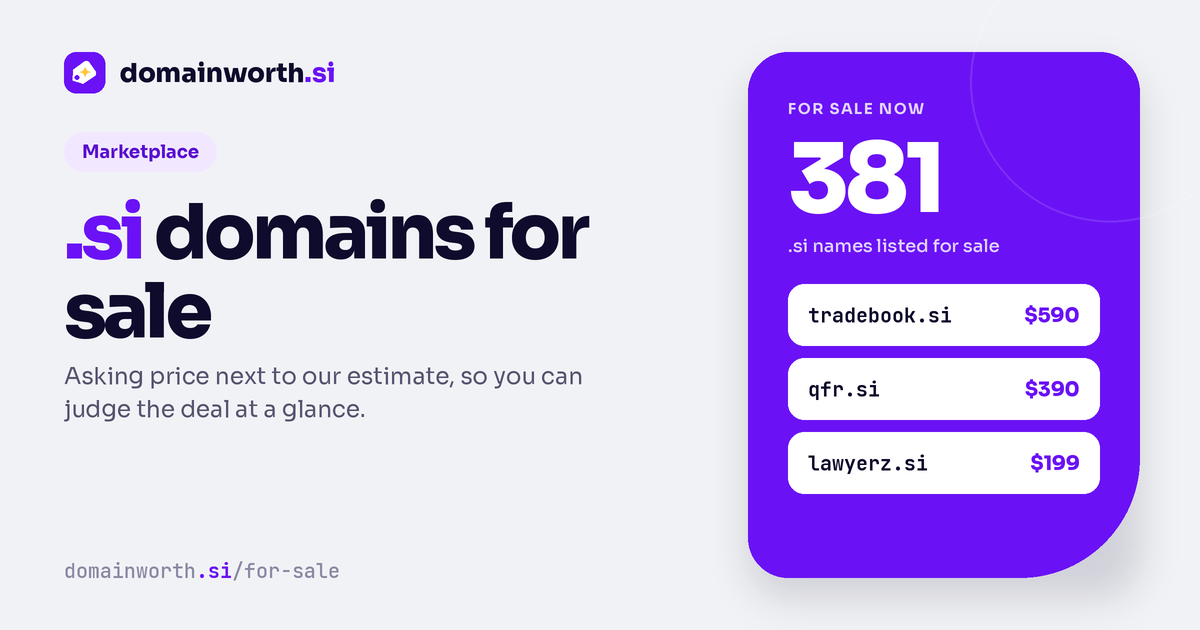 .si Domains for Sale: Prices and Value Estimates | domainworth.si